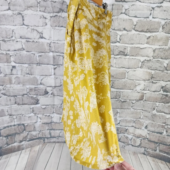 Vintage Yellow Gold Skater Mini Skirt Smocked Casual - Picture 8 of 14